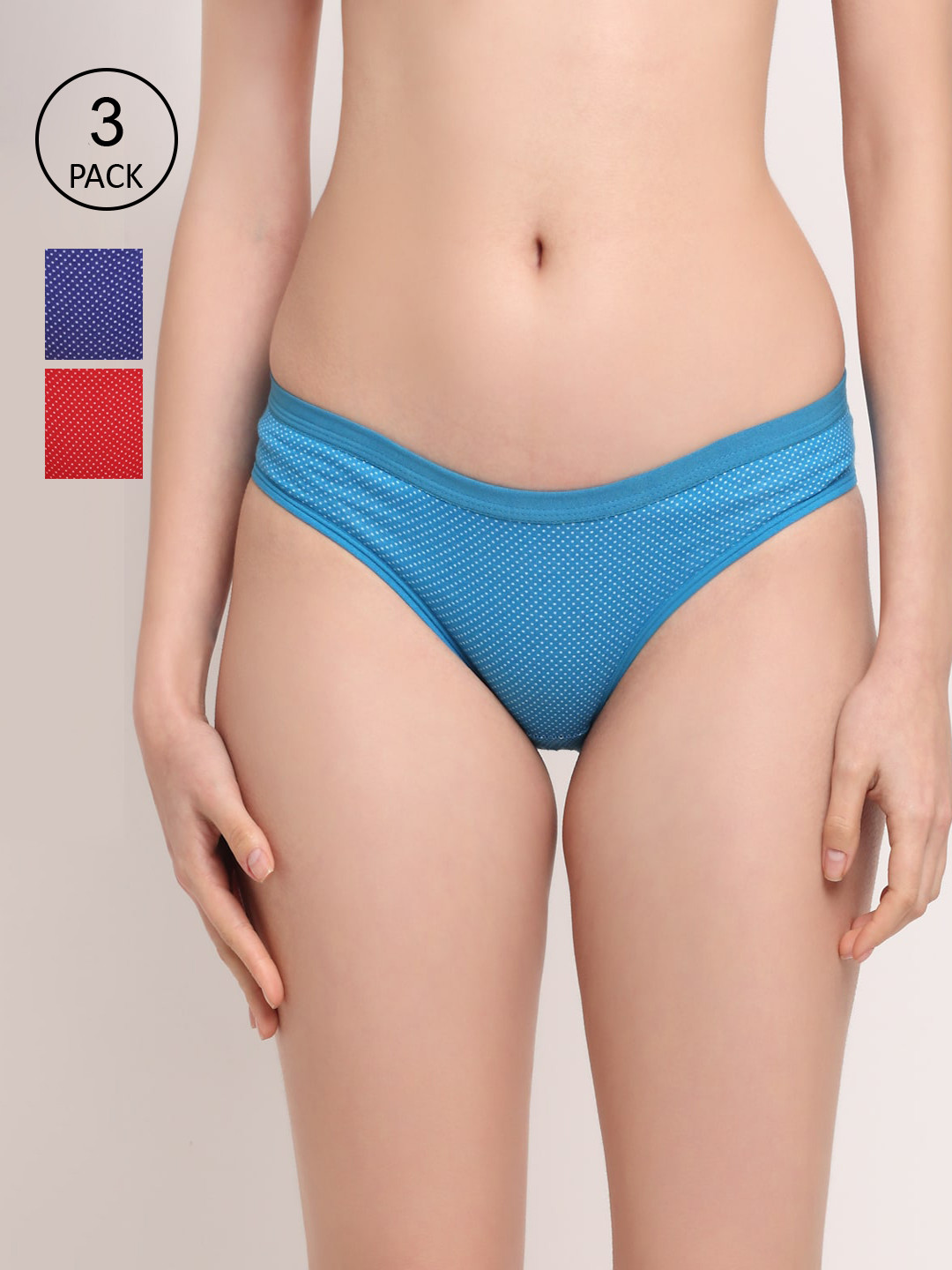 Friskers Women Pack of 3 Printed Premium Cotton Hipster Briefs - O-323-03-05-20-S