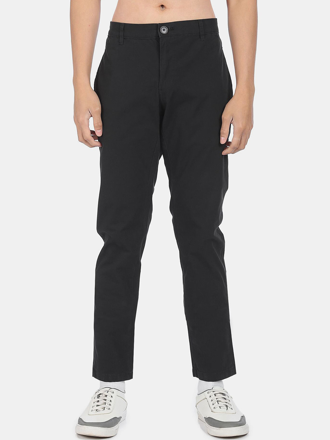 Flying Machine Men Black Casual Trousers