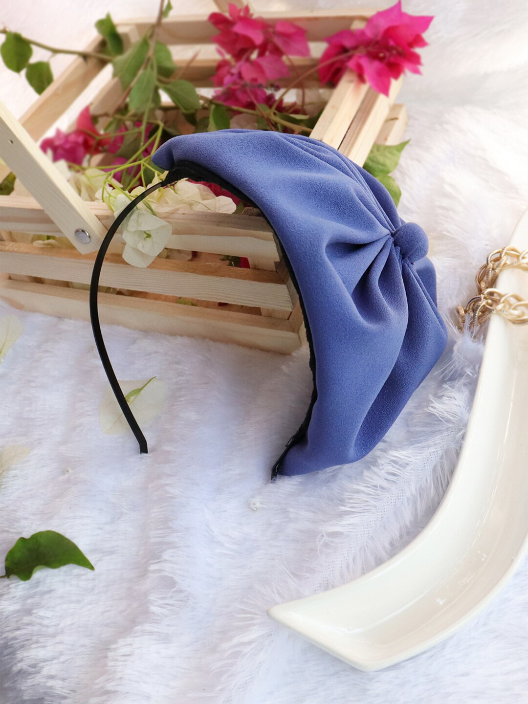 Soho Boho Studio Women Blue Beret Hairband