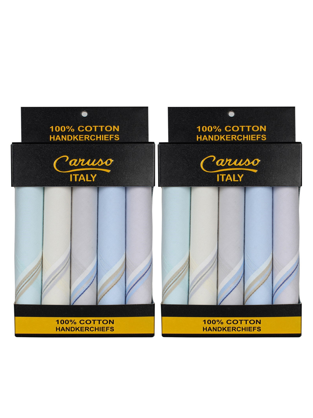 Caruso ITALY Men Set Of 10 Premium 100% Pure Cotton Handkerchief