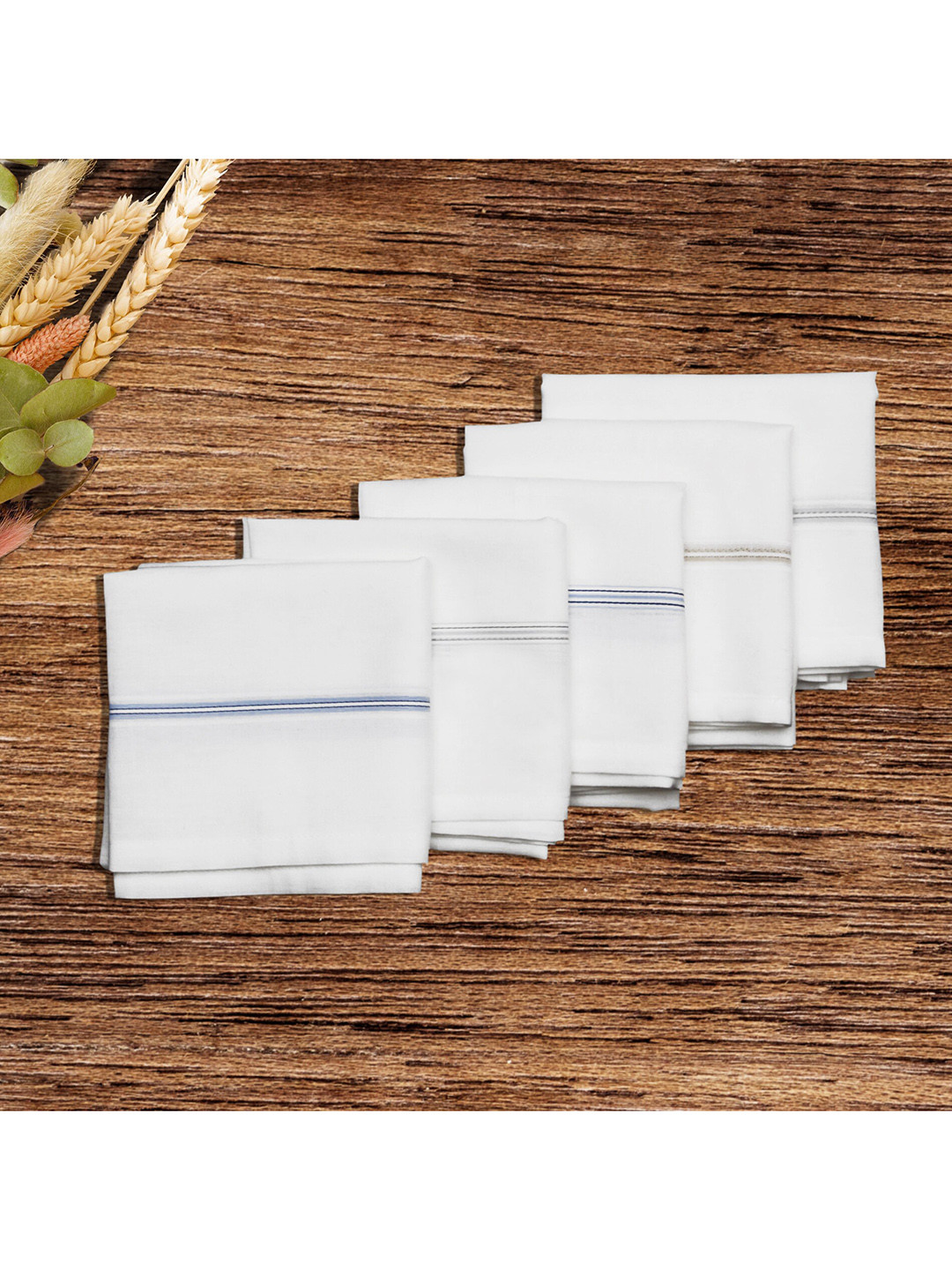 Caruso ITALY Men Pack of 10 White Pure Cotton Handkerchiefs