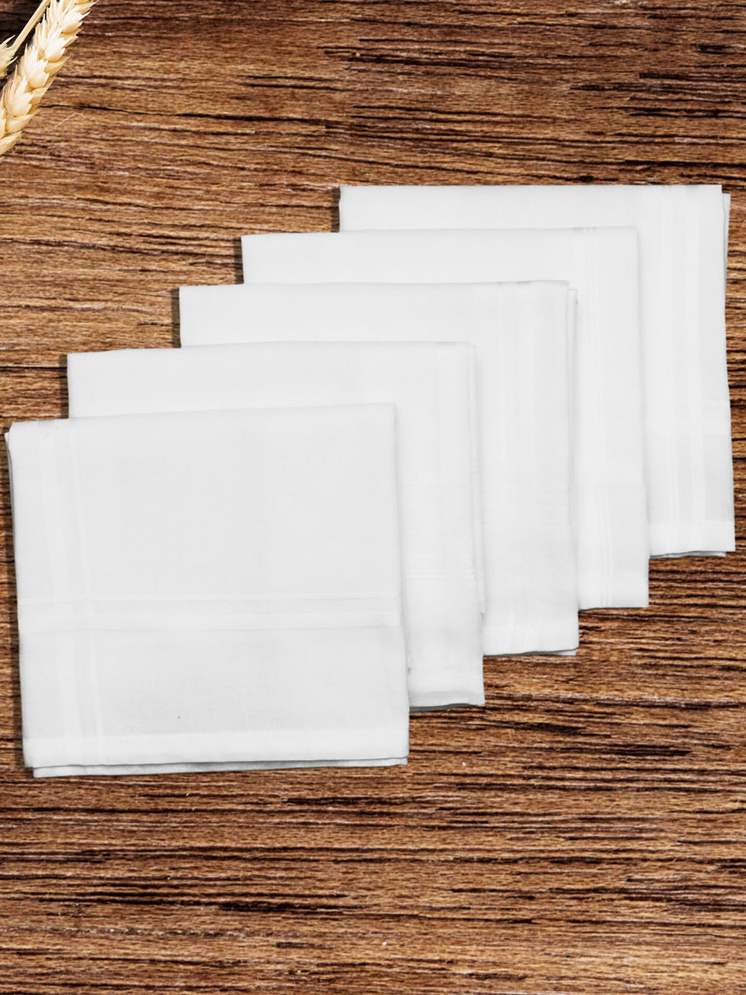 Caruso ITALY White Pack of 5 Pure Cotton Handkerchiefs