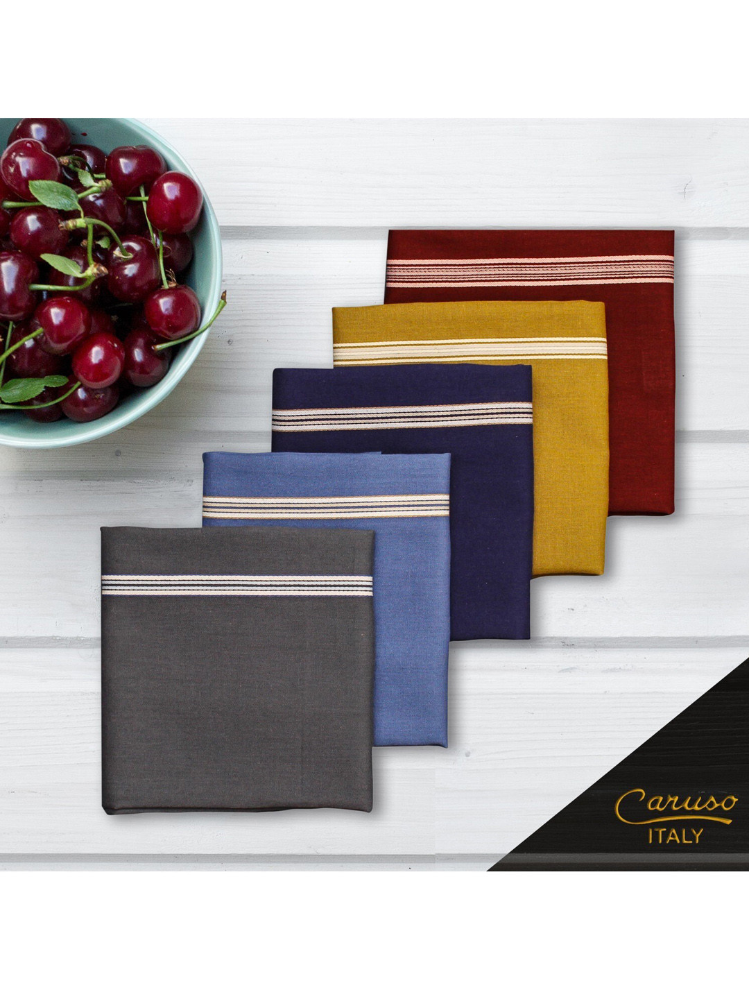 Caruso ITALY Men Pack of 10 Pure Cotton Handkerchiefs
