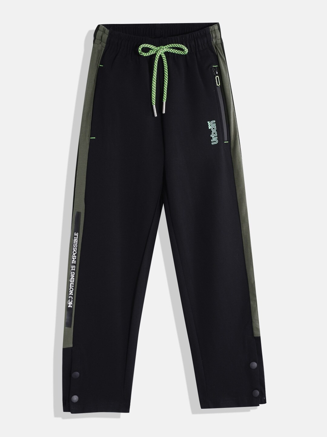 Monte Carlo Boys Black Solid Track Pants