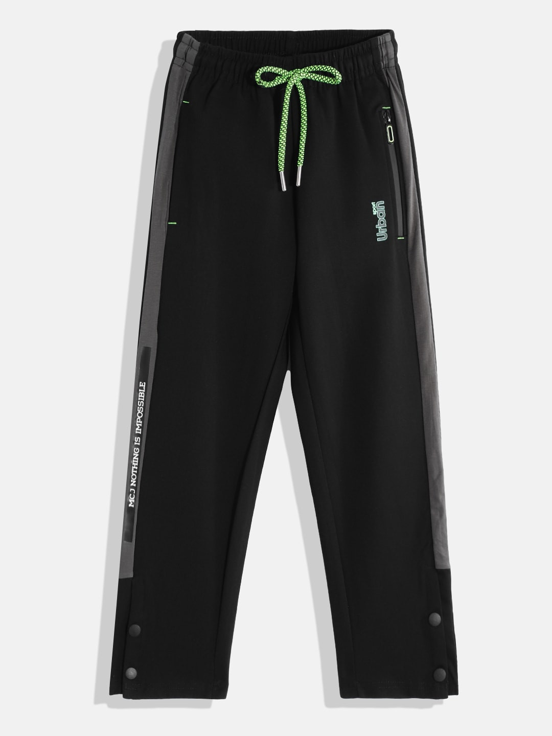 Monte Carlo Boys Black Solid Track Pants