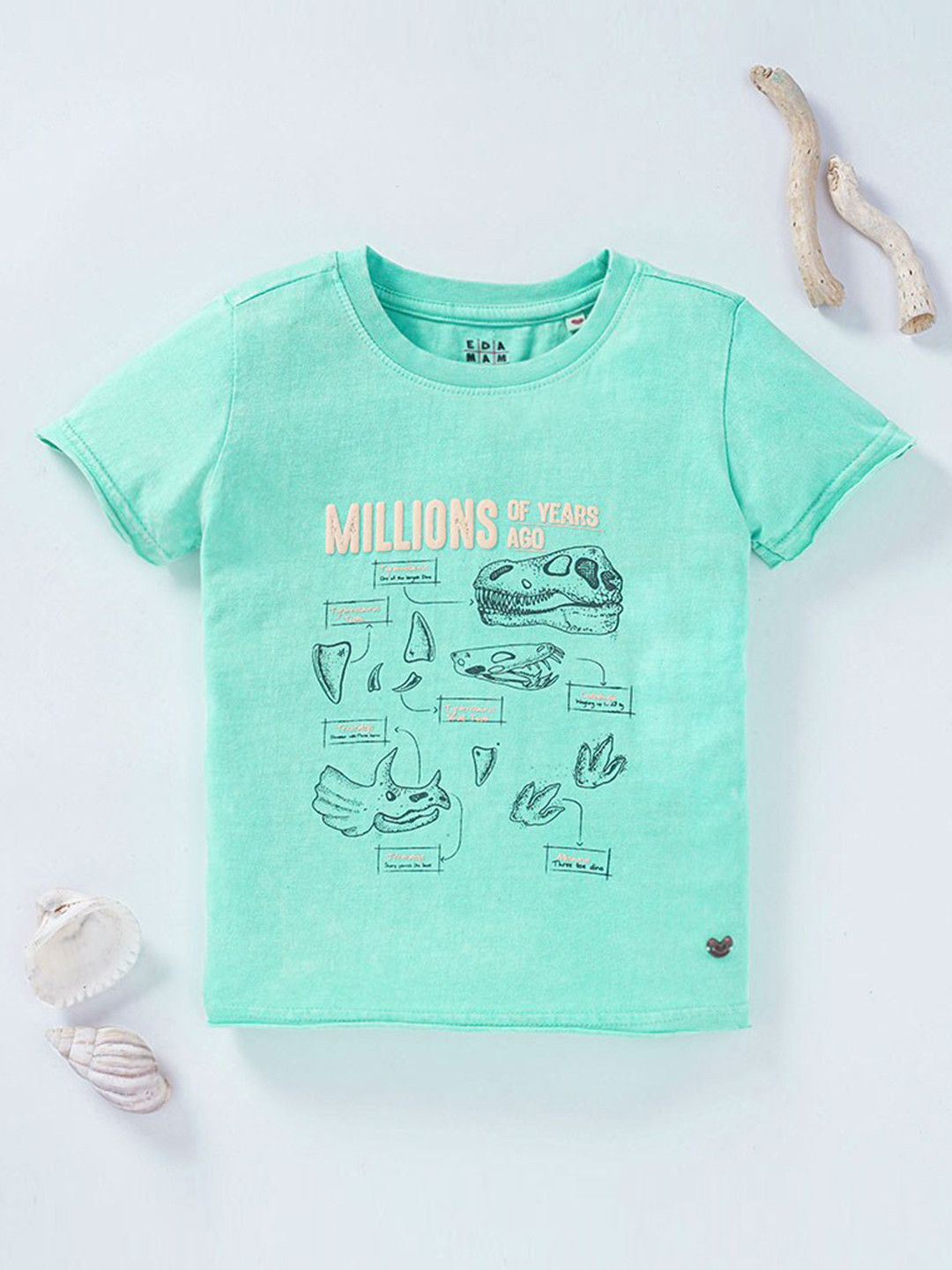 Ed-a-Mamma Boys Blue Printed Cotton T-shirt