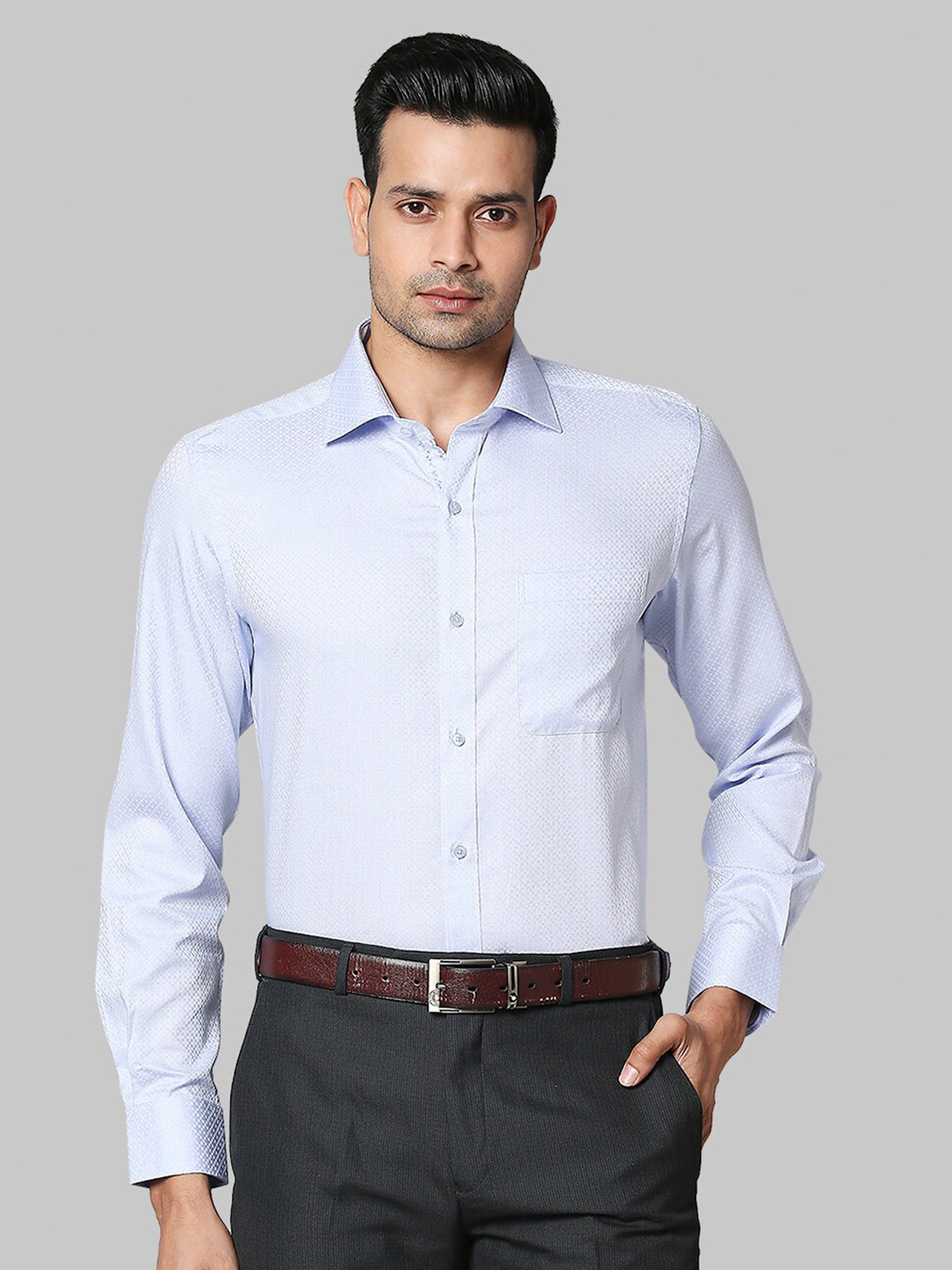 Raymond Men Blue Formal Cotton Shirt