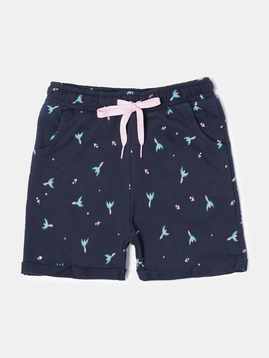 Jockey Girls Cotton Printed Regular Fit Shorts With Convenient Side Pockets-CG02