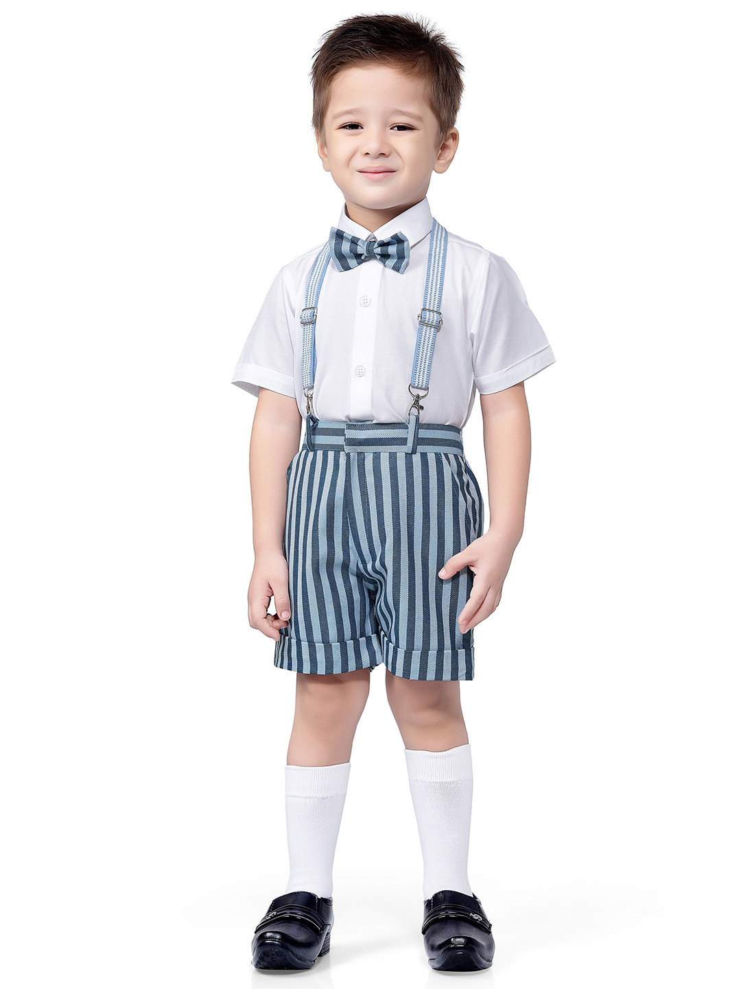 Jeetethnics Boys Blue & White Shirt with Shorts