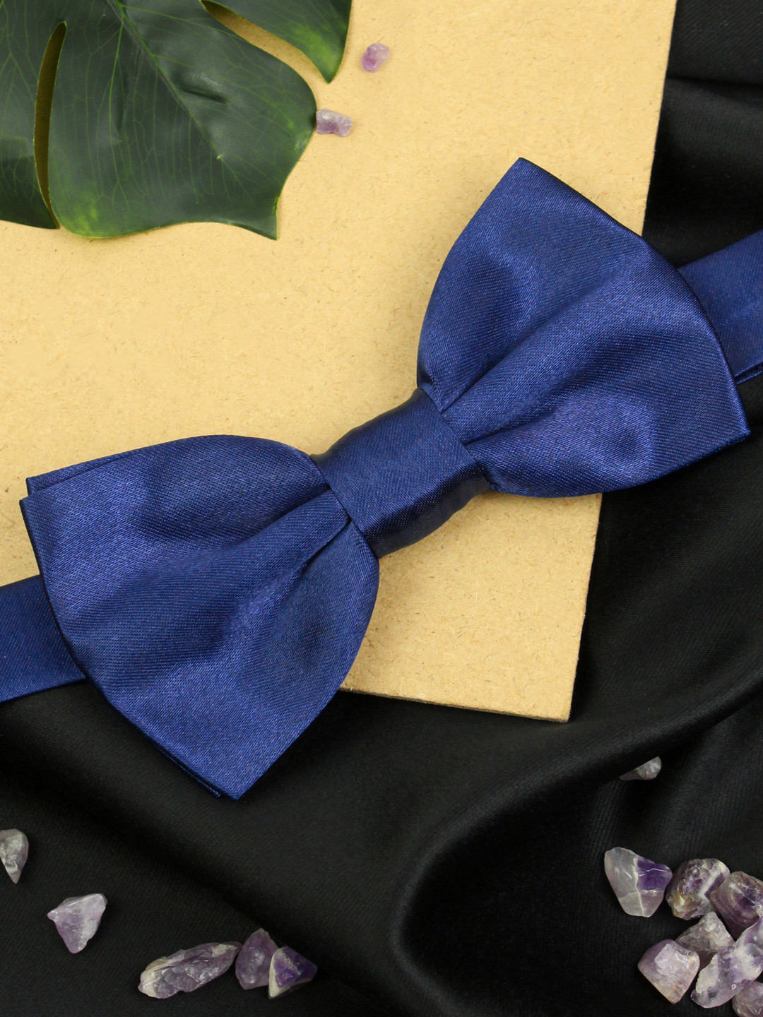 PELUCHE Men Navy Blue Cotton Bow Tie