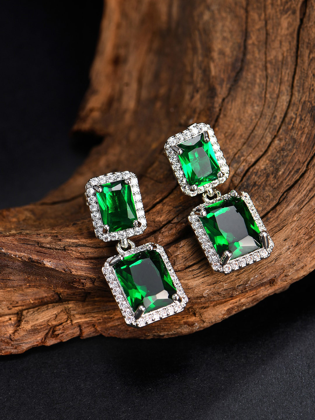 Chimes Crystal Silver-Plated Crystals Studs