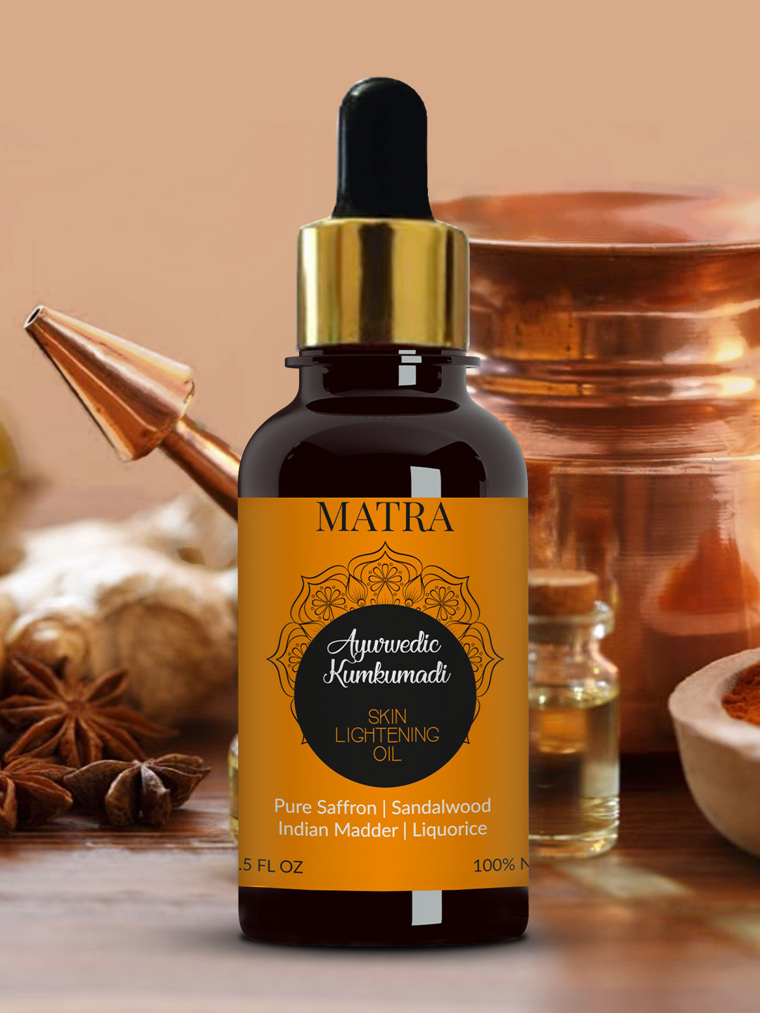 MATRA Ayurvedic Kumkumadi Skin Lightening Oil with Pure Saffron 15 ml