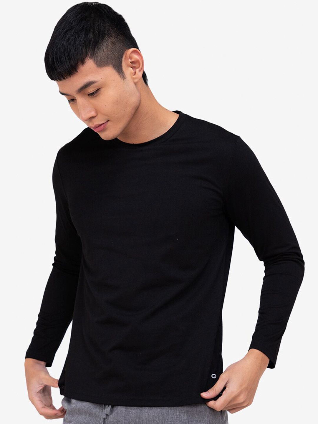 ZALORA BASICS Men Black T-shirt