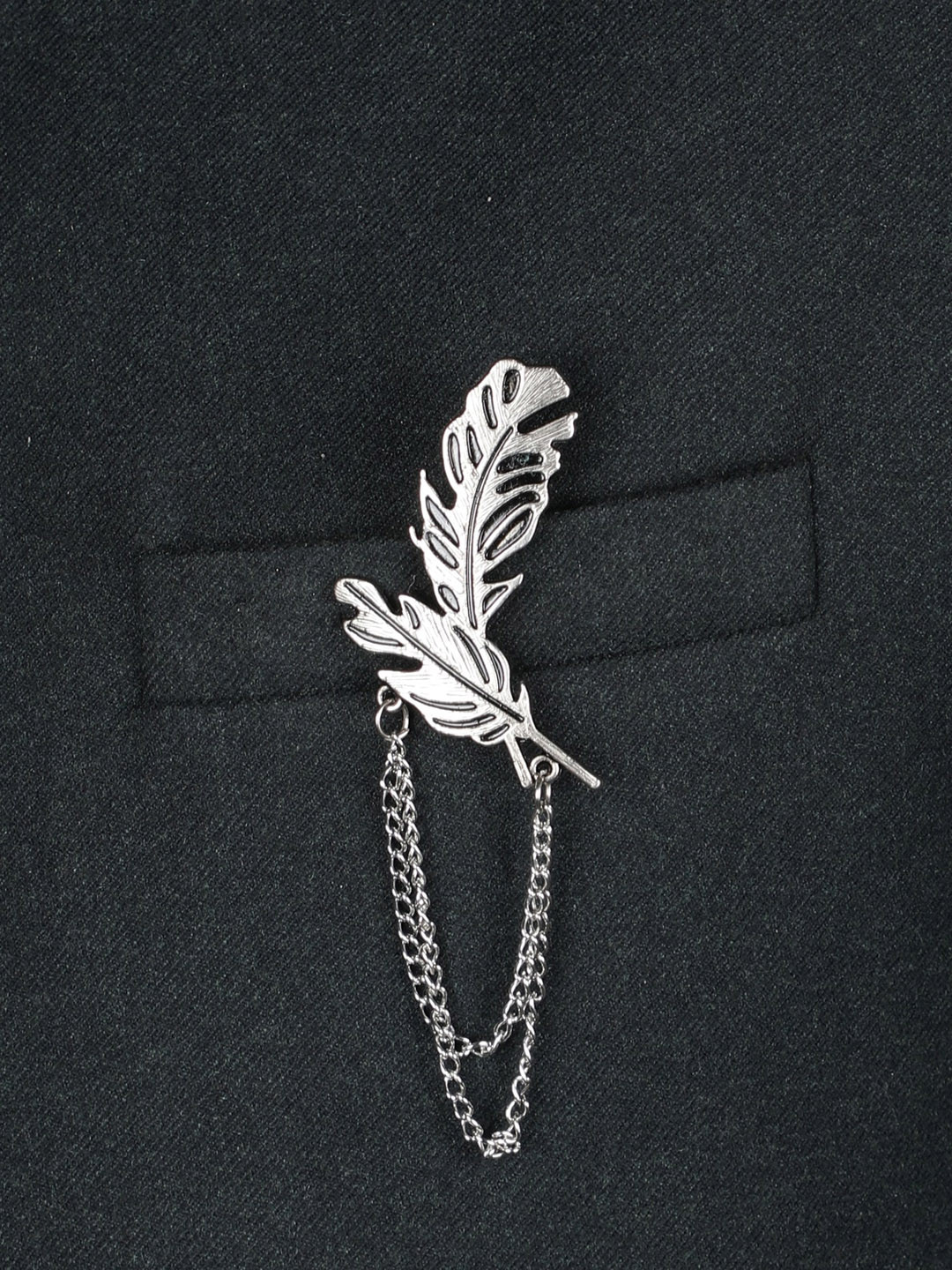 Alvaro Castagnino Men Silver-Toned Embellished Stylish Brooch Pin