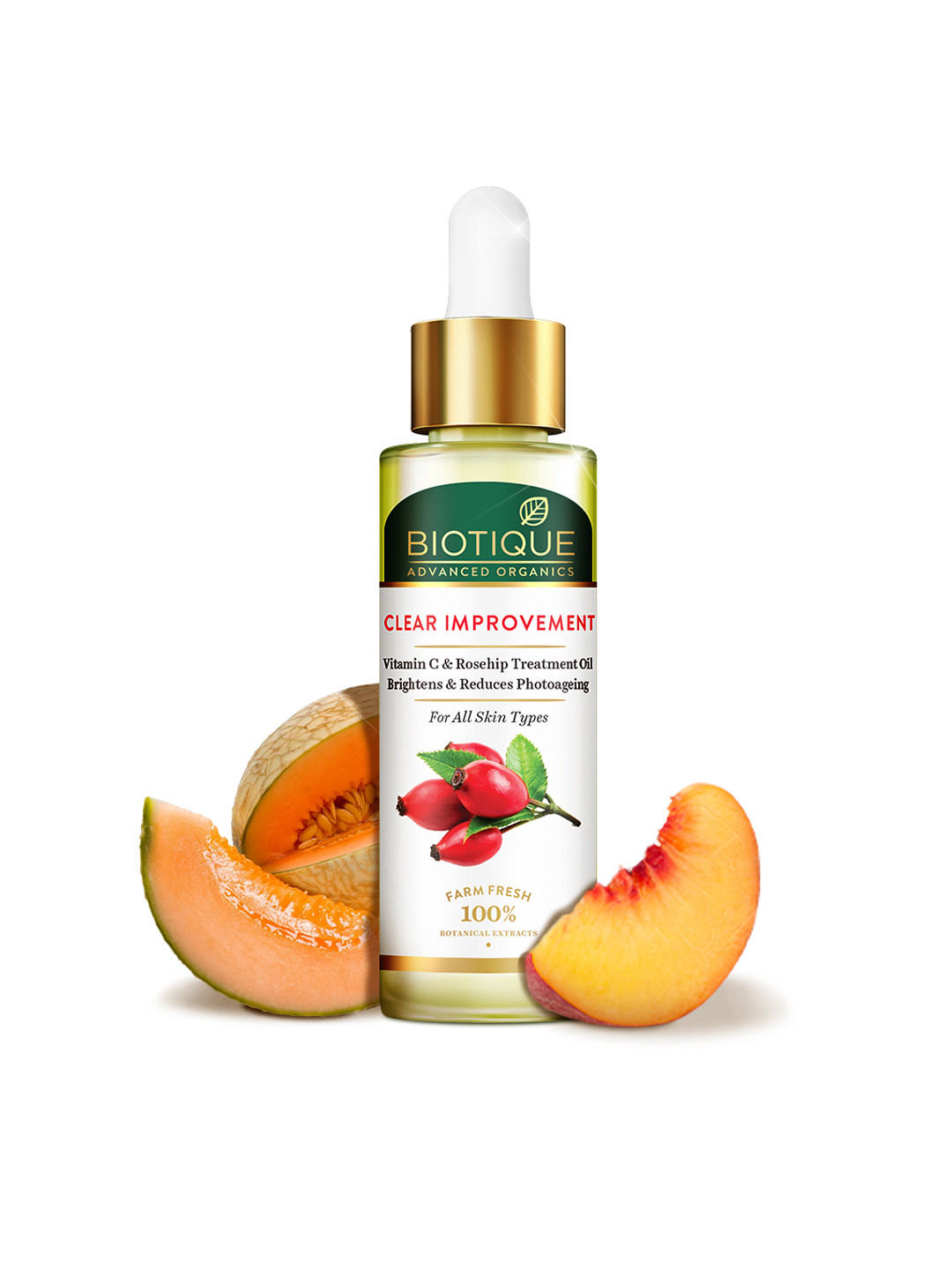 Biotique Advanced Organics Clear Improvement Vitamin C & Rosehip Face Treatment Oil - 30ml