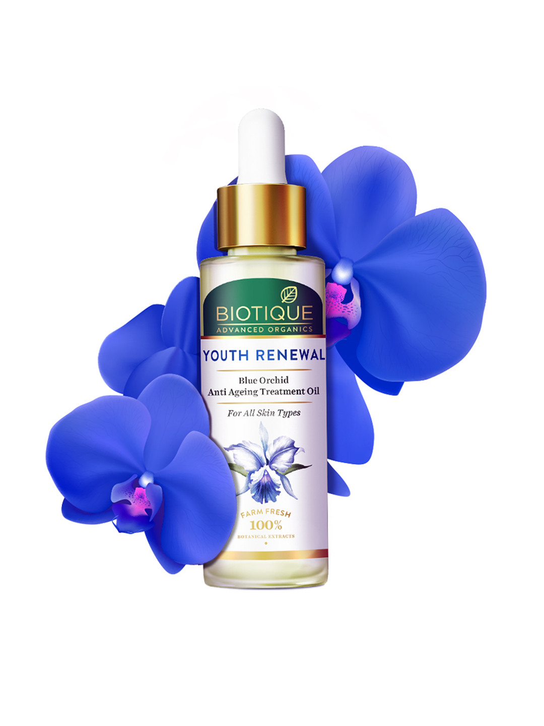 Biotique Advanced Organics Youth Renewal Blue Orchid Anti Ageing Treatment Face Oil- 30 ml
