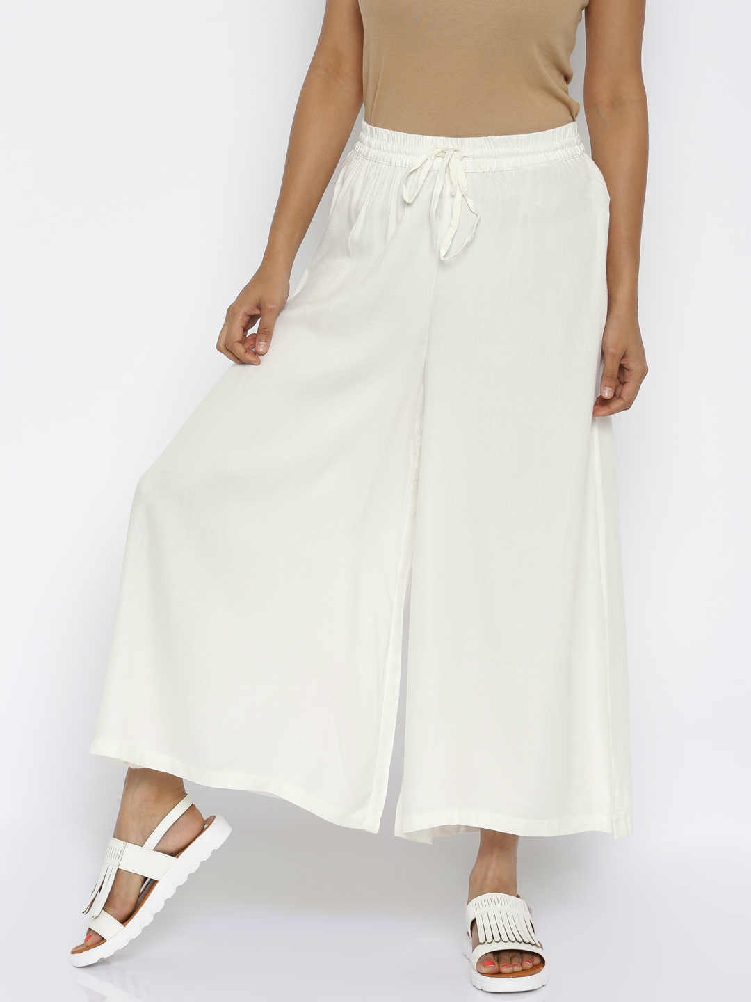 Buy White Palazzo Trousers Formal Office Trousers High Waisted Online in  India  Etsy