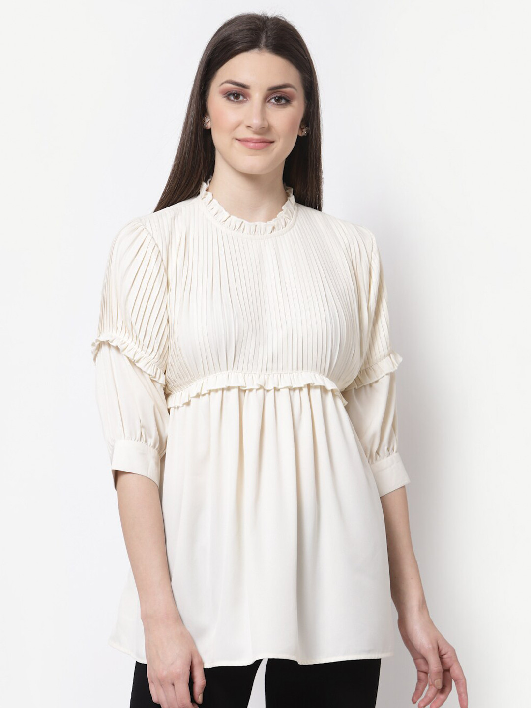 BLANC9 Off White High Neck Tunic