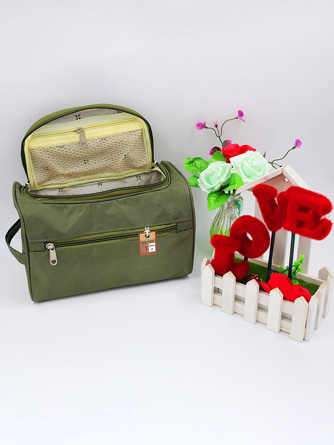 atorakushon Unisex Olive Green Solid Makeup & Jewellery Organisers