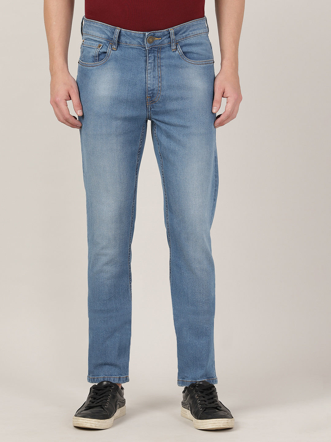 MERCHANT MARINE Men Blue Slim Fit Heavy Fade Jeans
