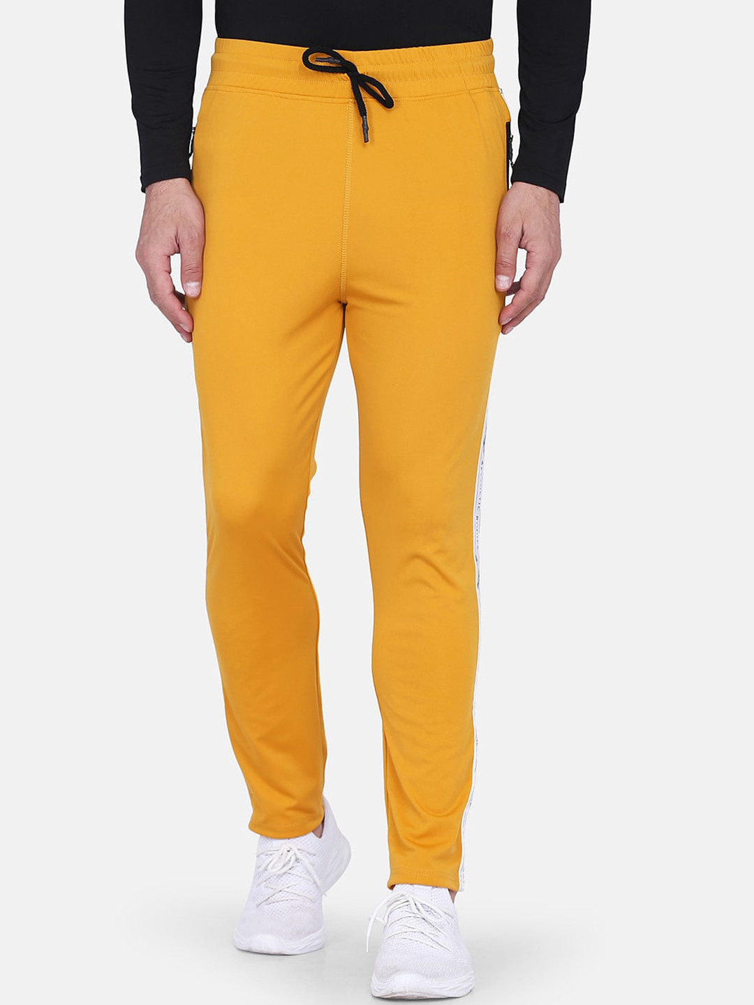 Aesthetic Bodies Men Mustard Yellow Solid Track Pants