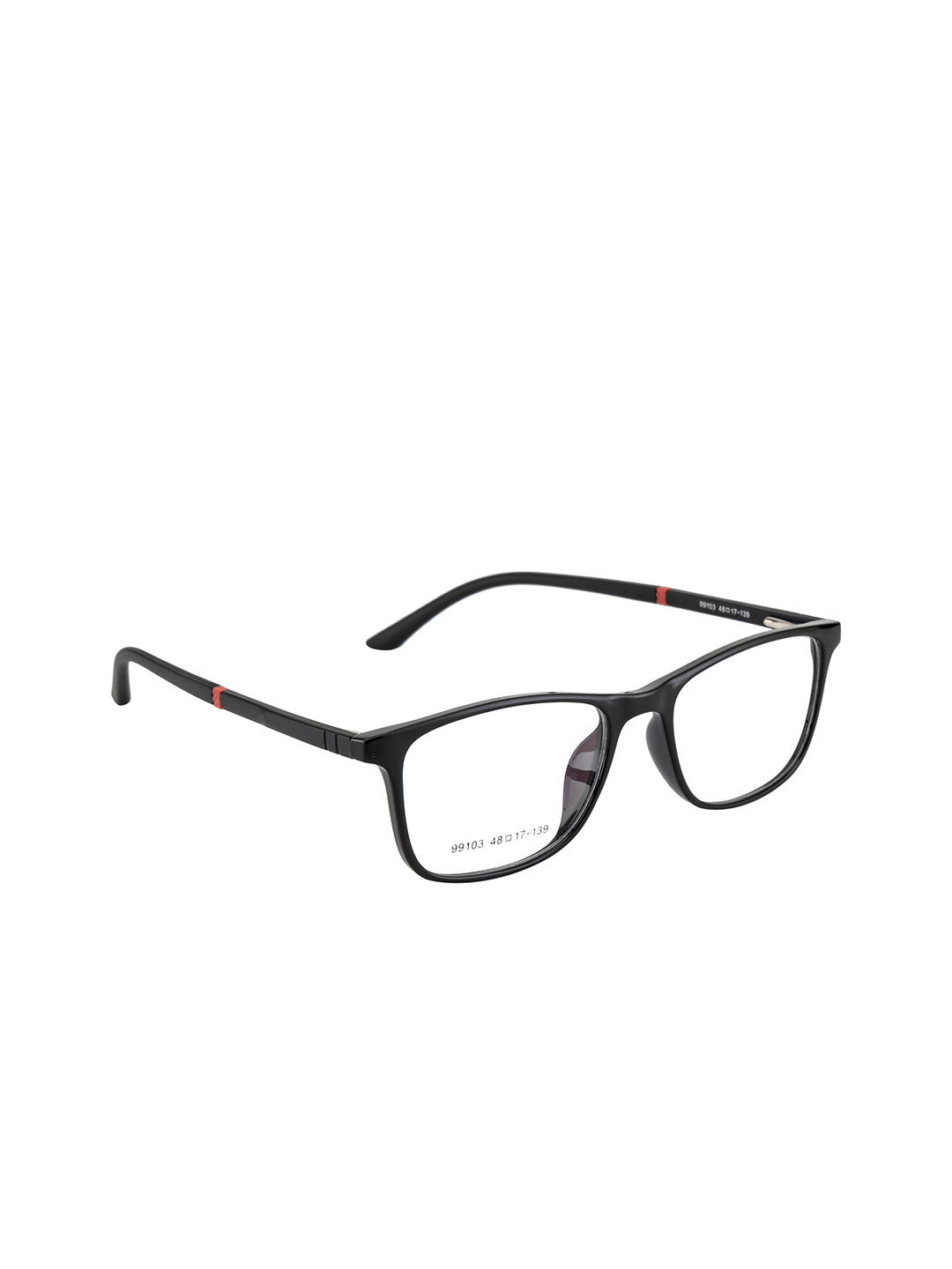 Gold Berg Unisex Black & Red Full Rim Square Frames Eyeglasses