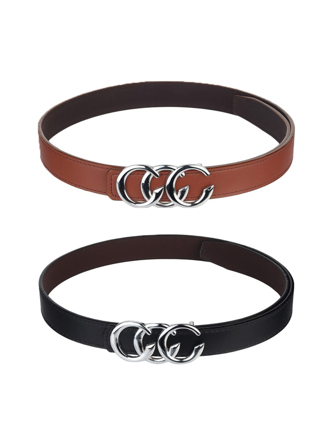 Kastner Women Set Of 2 Brown Solid Belts
