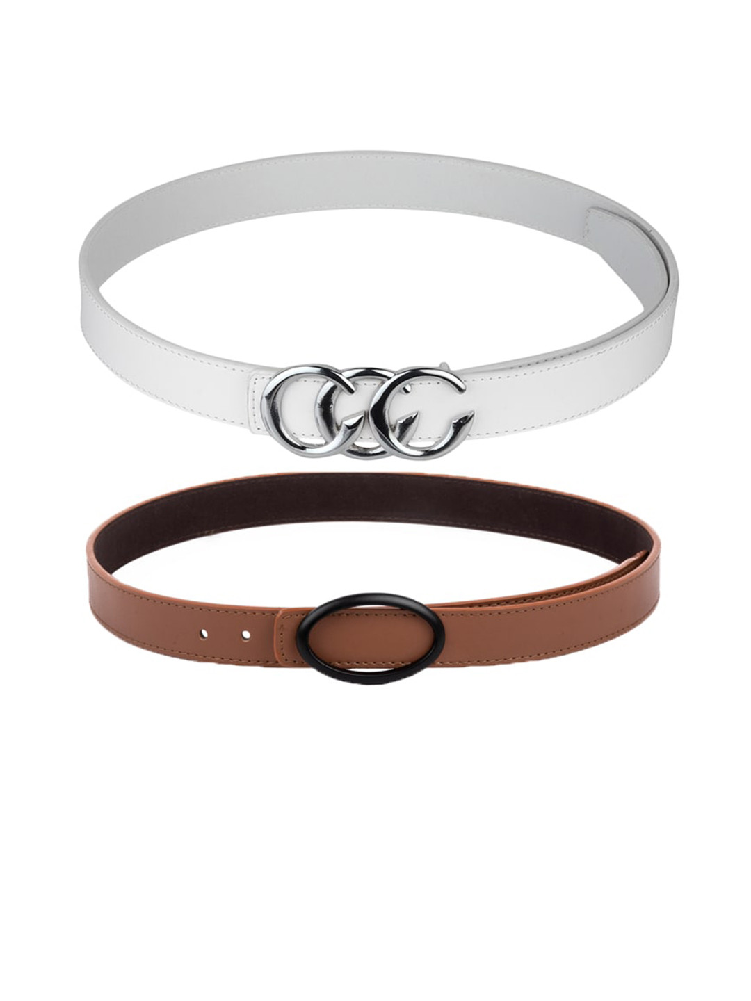 Kastner Women Set Of 2 Brown Solid Belts