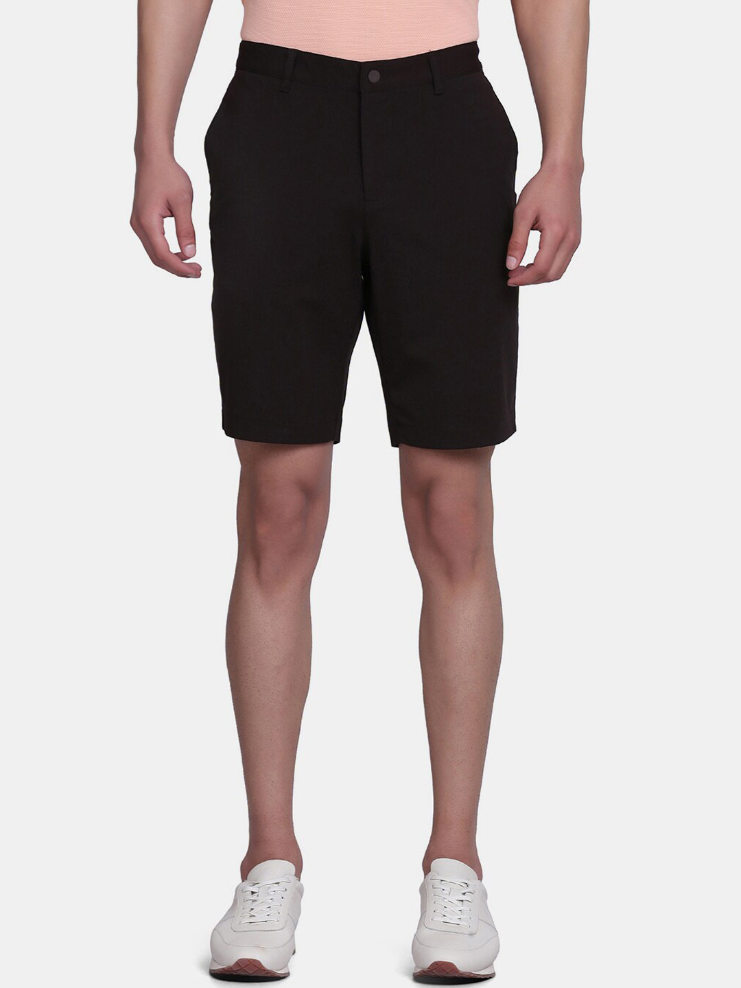 Blackberrys Men Black Bs-10 Slim Fit Low-Rise Shorts