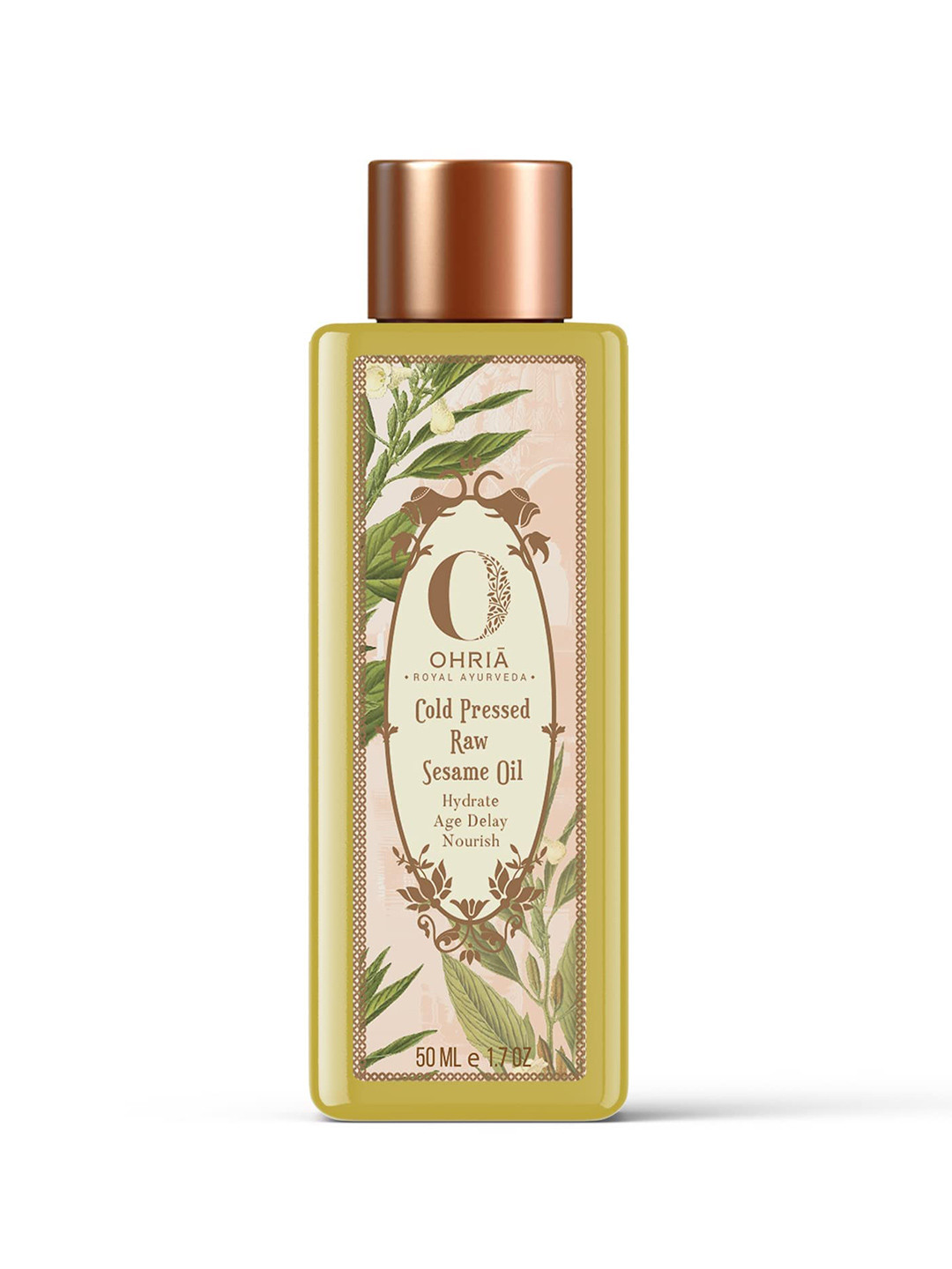 Ohria Ayurveda Cold Pressed Raw Sesame Oil - Hydrates, Nourishes & Ages Delay - 50ml