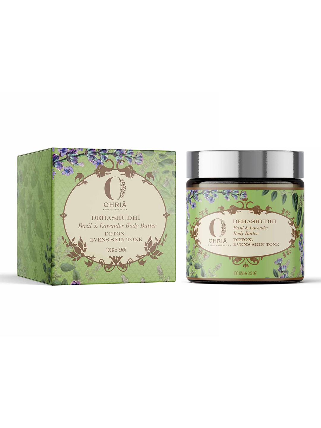 OHRIA AYURVEDA Dehashudhi Basil & Lavender Body Butter For Detox & Evens Tone - 100 g