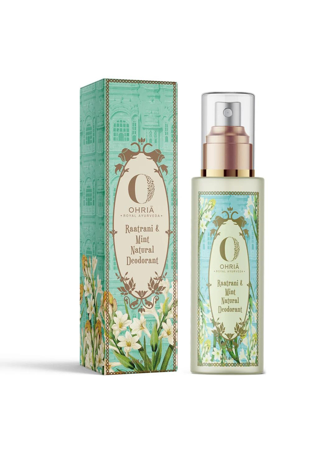 Ohria Ayurveda Raatrani & Mint Natural Deodorant - Refreshing & Long-Lasting - 50ml