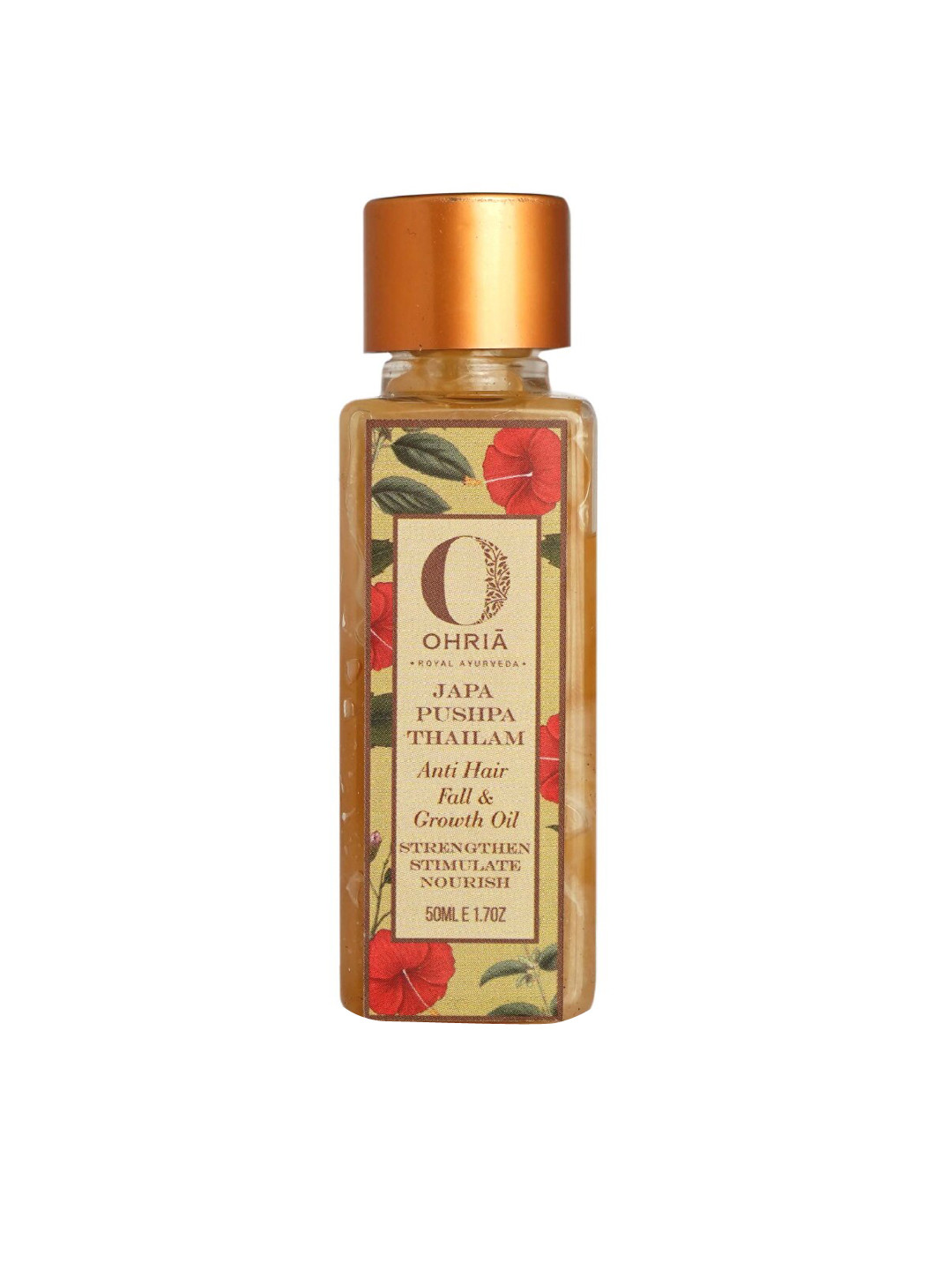 OHRIA AYURVEDA Japa Pushpa Thailam Hair Oil with Neelibringadi for Nourishing - 50ml