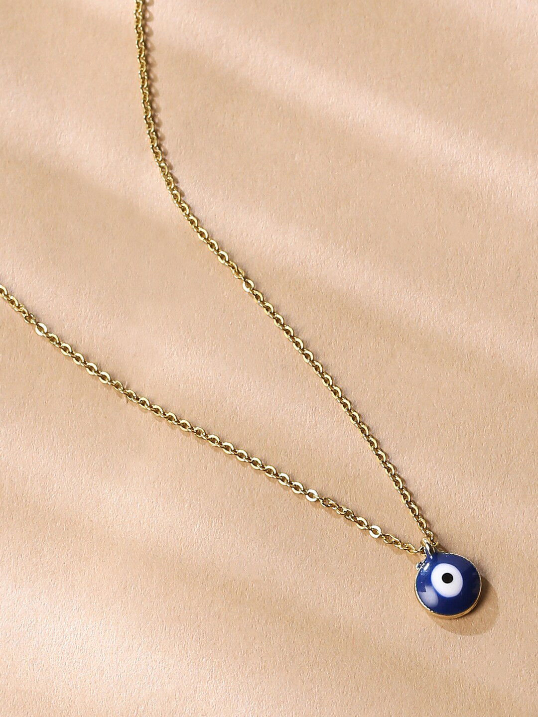 THE AAB STUDIO Women Blue & Gold-Toned & Plated Evil Eye Necklace