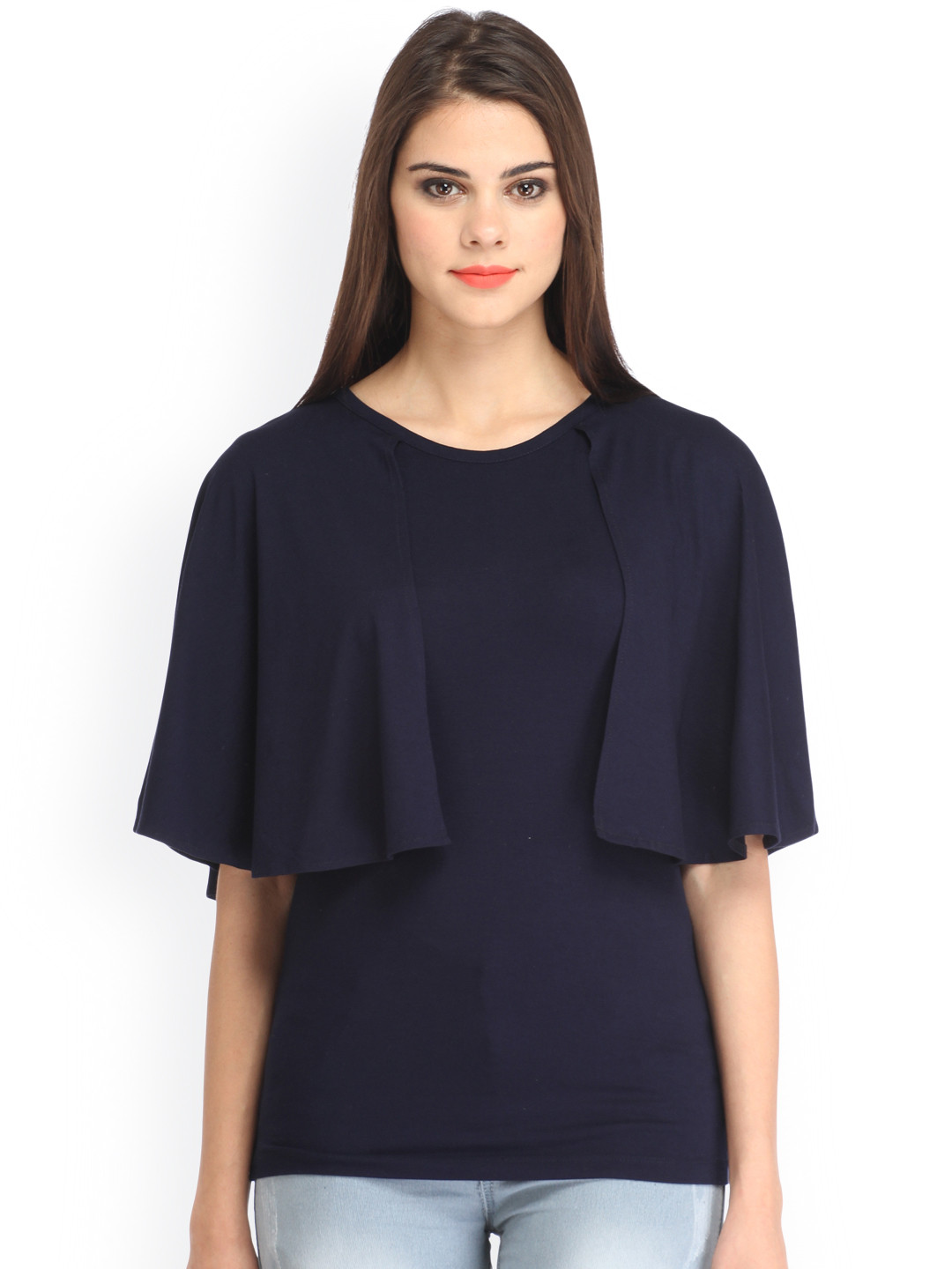 Cation Navy Cape Top