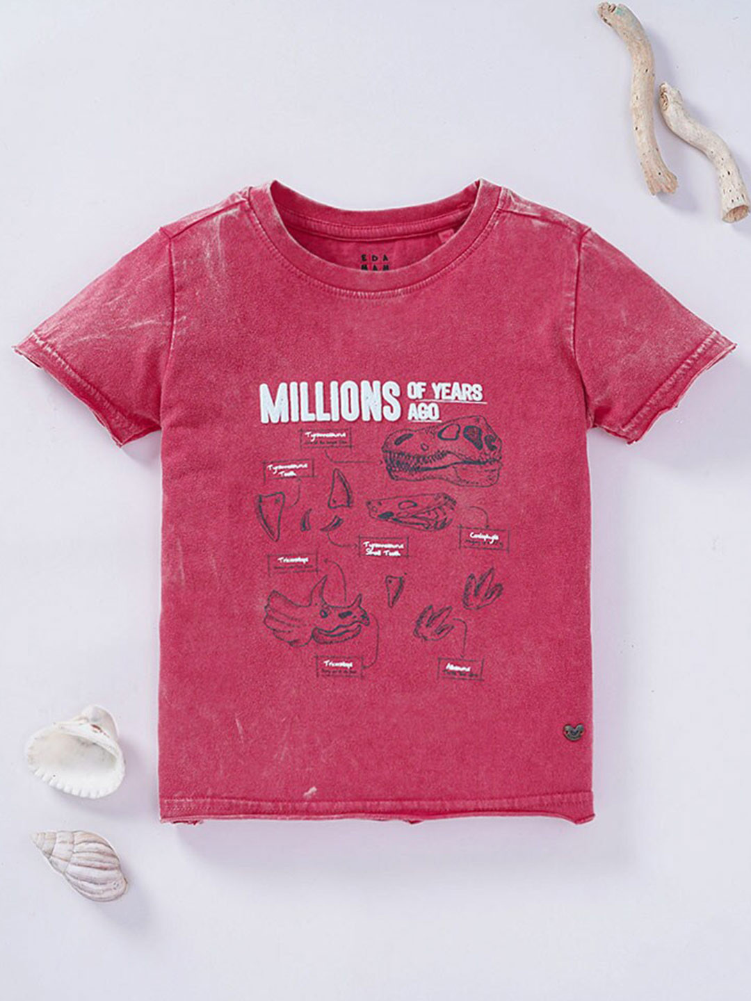 Ed-a-Mamma Boys Red Printed Cotton T-shirt
