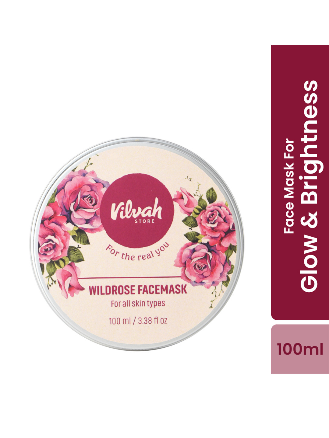 Vilvah Store Brightening & Oil Control Wildrose Tan Removing Face Mask - 100 g