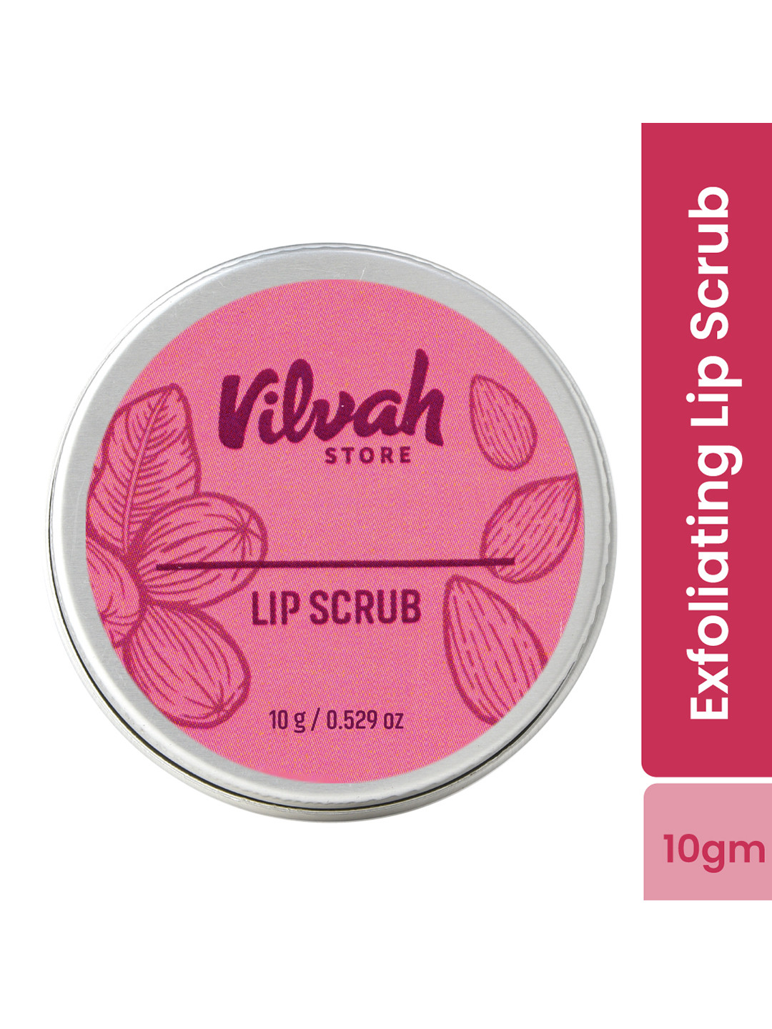 Vilvah Store Exfoliating Lip Scrub with Sugar, Honey & Almond Oil - 10 g