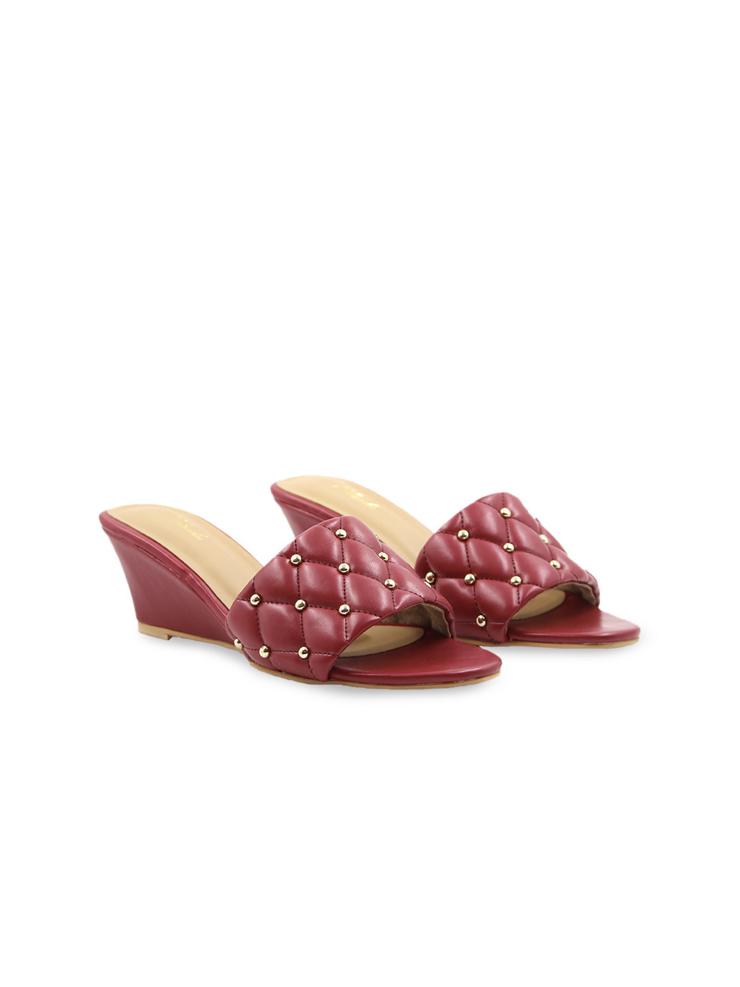 yellowsoles Red Embellished Wedge Sandals