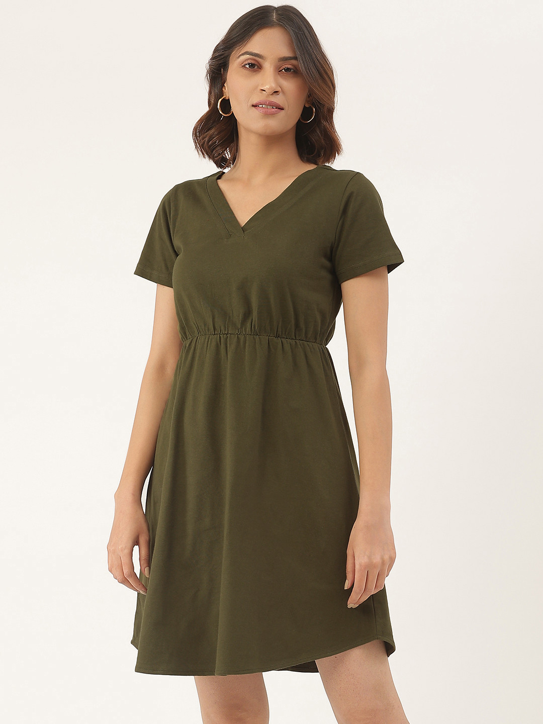 BRINNS Olive Green A-Line Dress