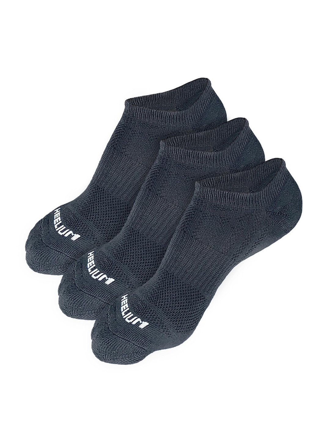 Heelium Men Pack of 3 Odour-Free Padded Base Anti-bacterial Bamboo Ankle Length Socks