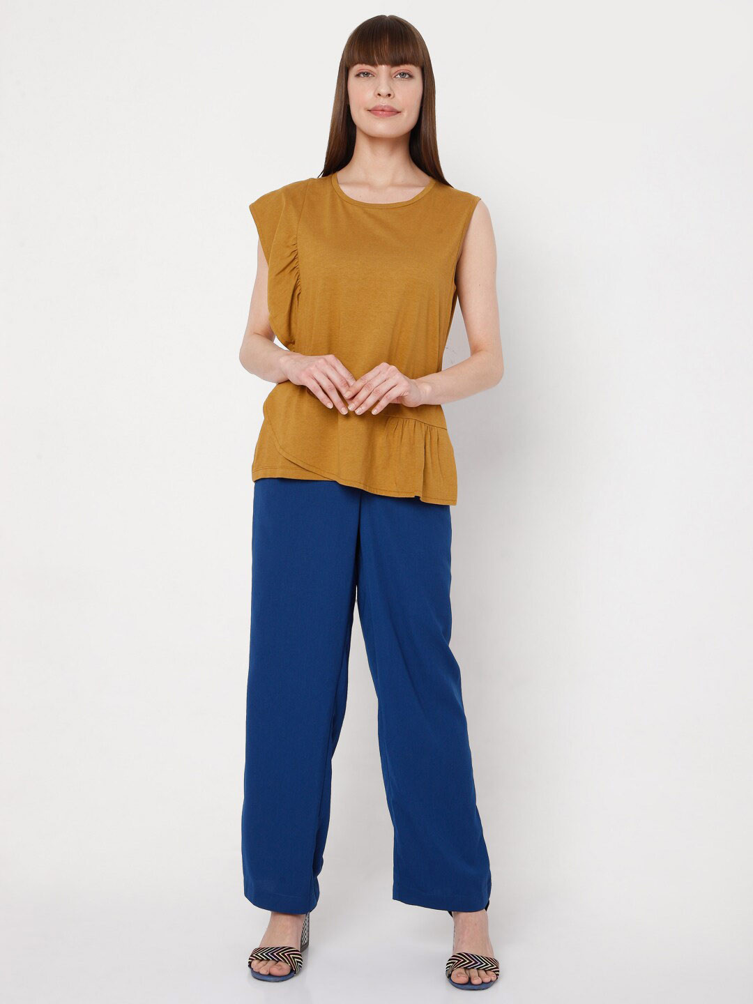 Vero Moda Brown Ruffles Top