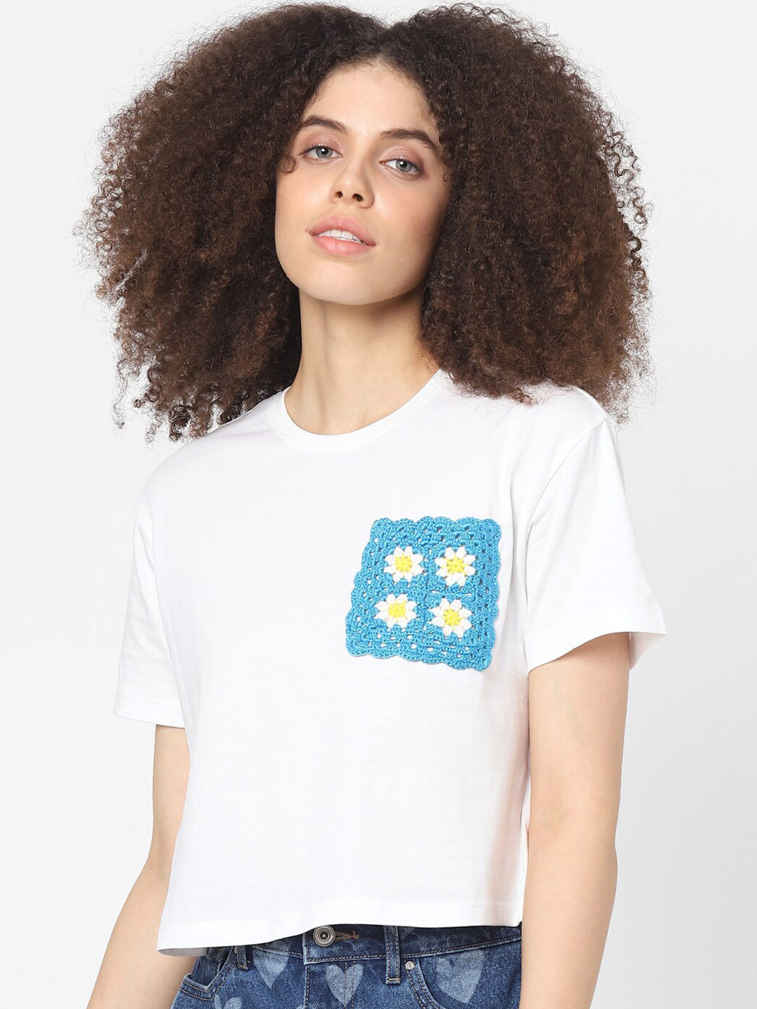 ONLY Women White Crop Top