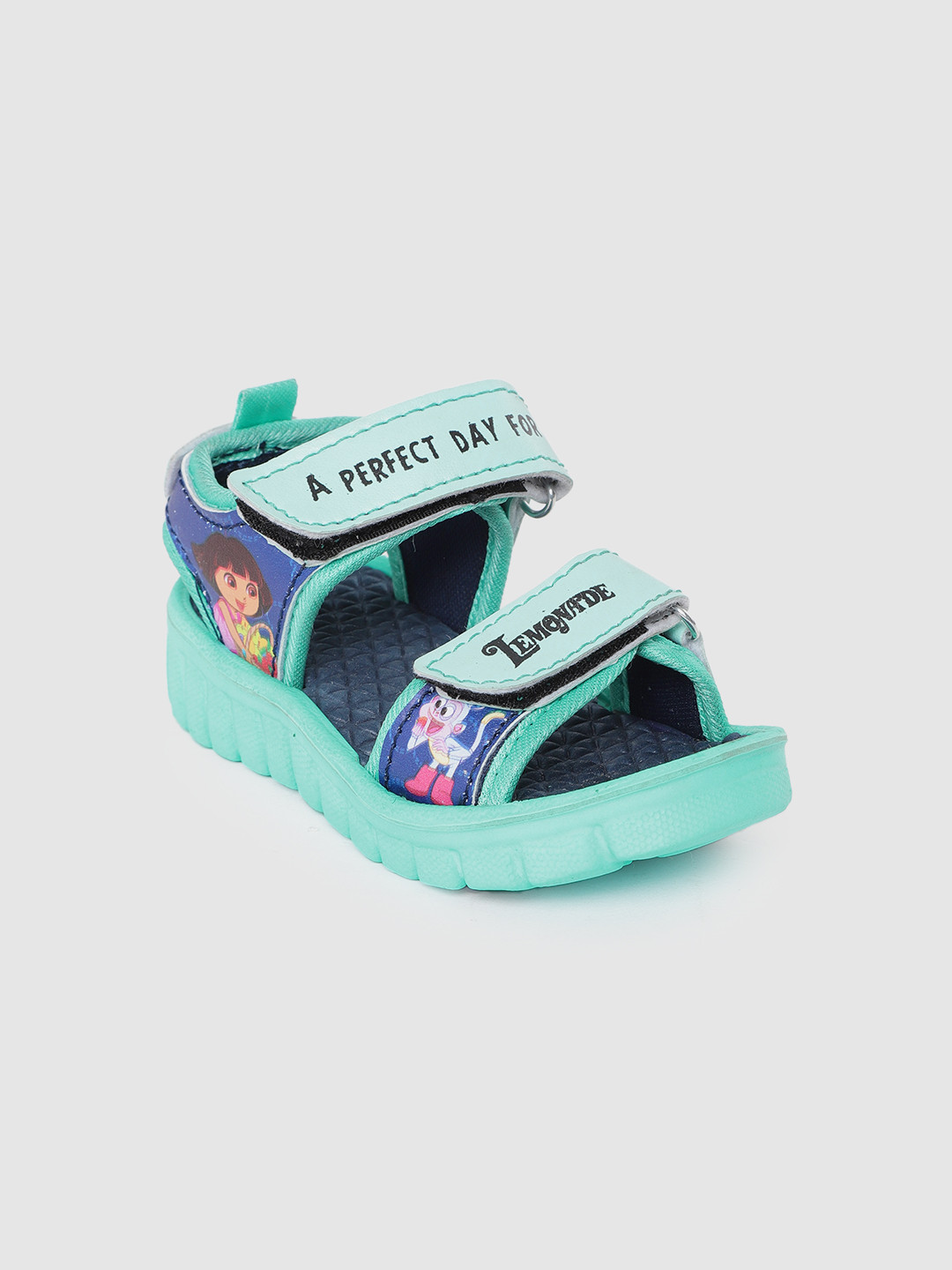 toothless Kids Girls Blue & Sea Green Dora Sports Sandals