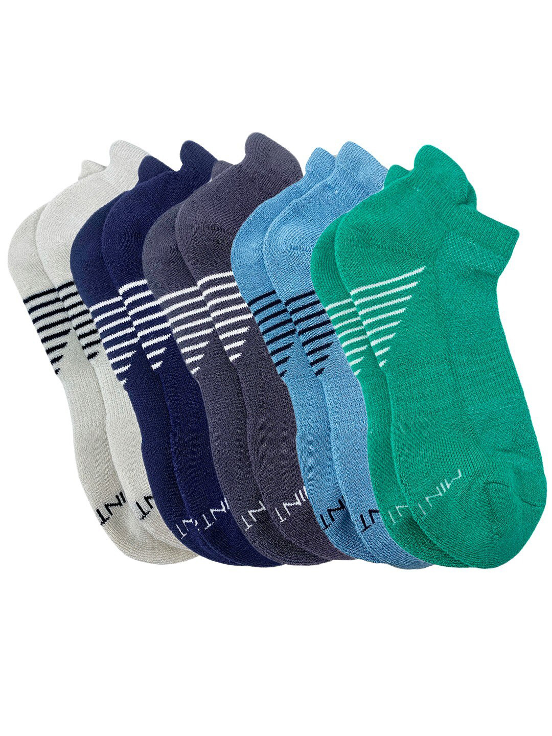 Mint & Oak Pack of 5 Men Patterned Ankle-Length Moisture-Wicking Sports Socks