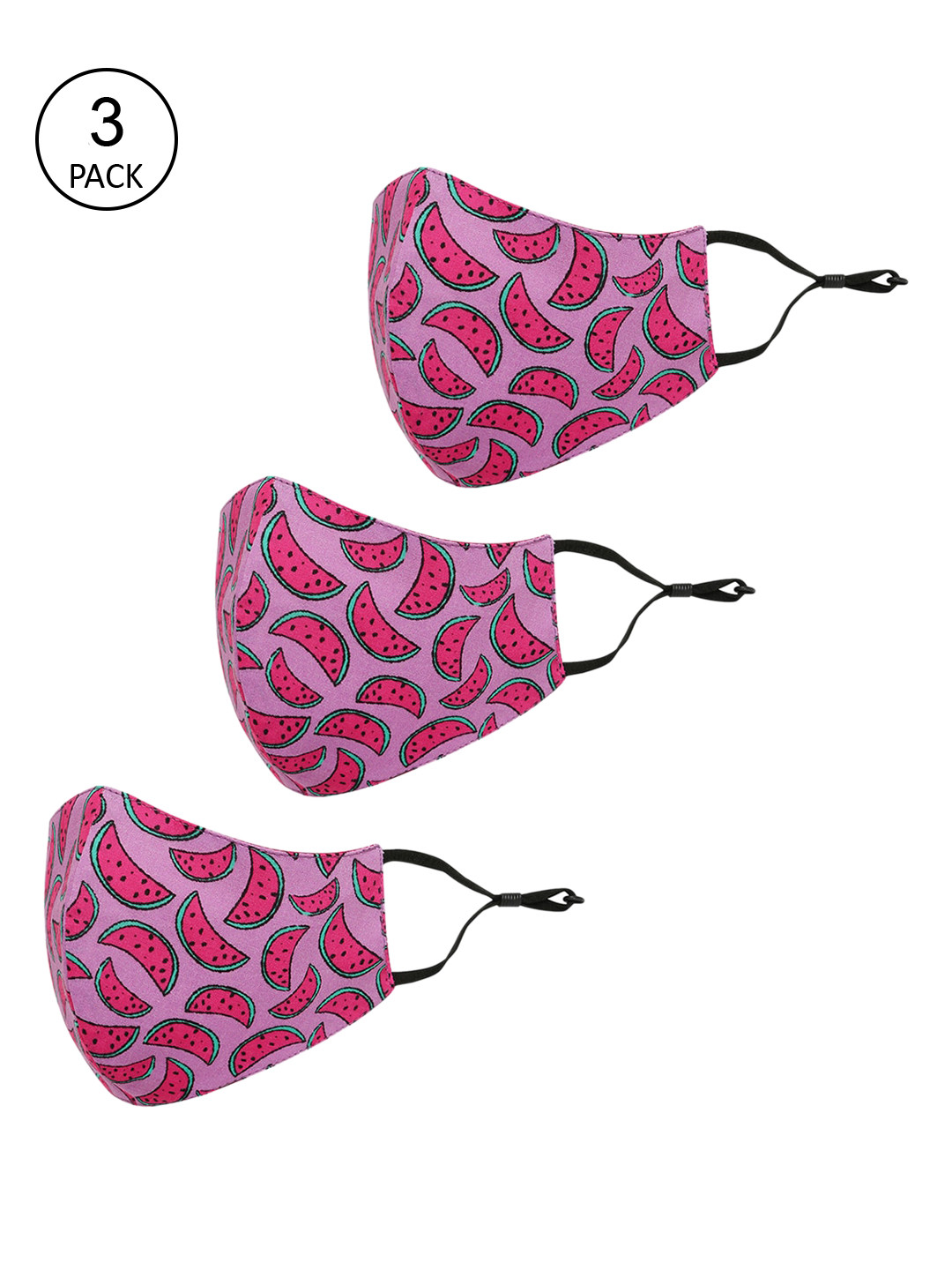 Tossido Kids Pack Of 3 Printed 3-Ply Reusable Pure Cotton Cloth Mask