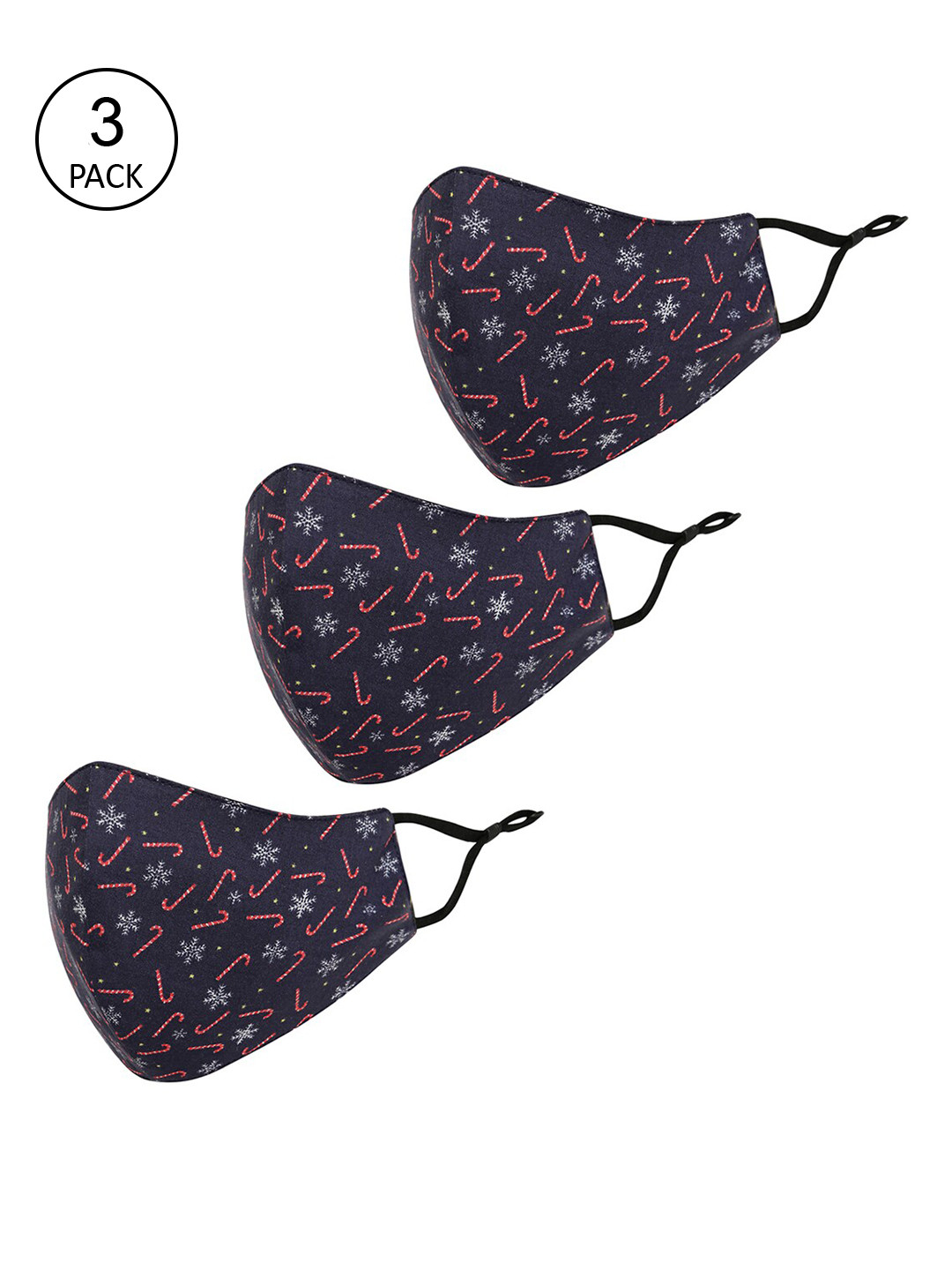 Tossido Kids Pack Of 3 Printed 3-Ply Pure Cotton Protective Outdoor Cloth Masks