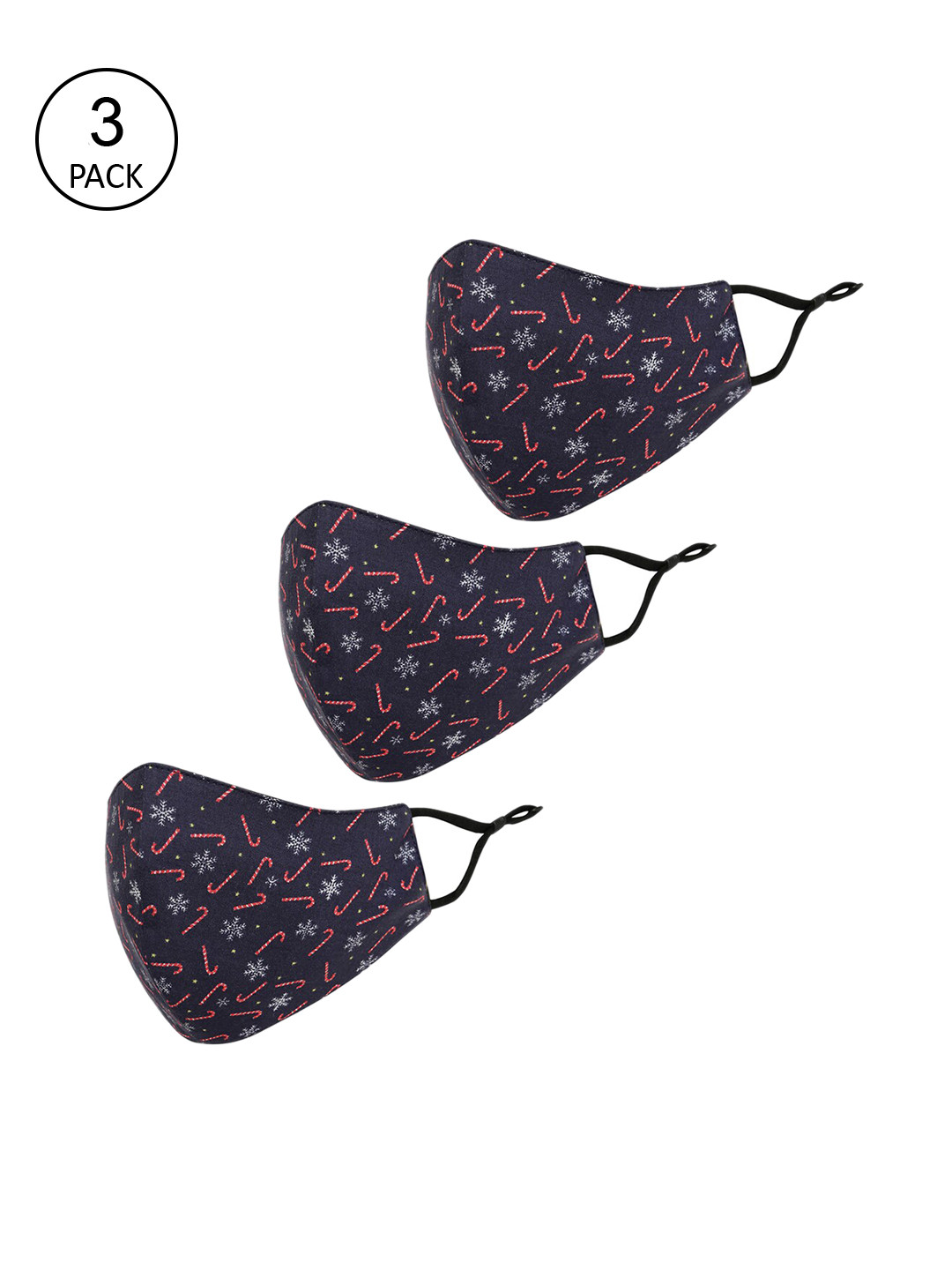 Tossido Kids Pack Of 3 Printed 3-Ply Reusable Pure Cotton Cloth Mask