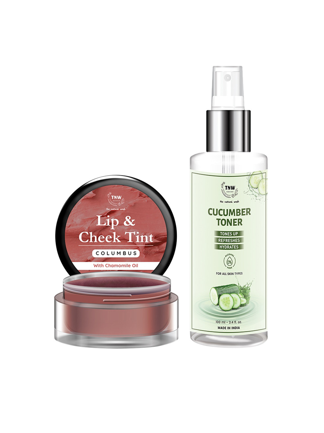 TNW the natural wash Set of Lip & Cheek Tint - Columbus & Cucumber Toner