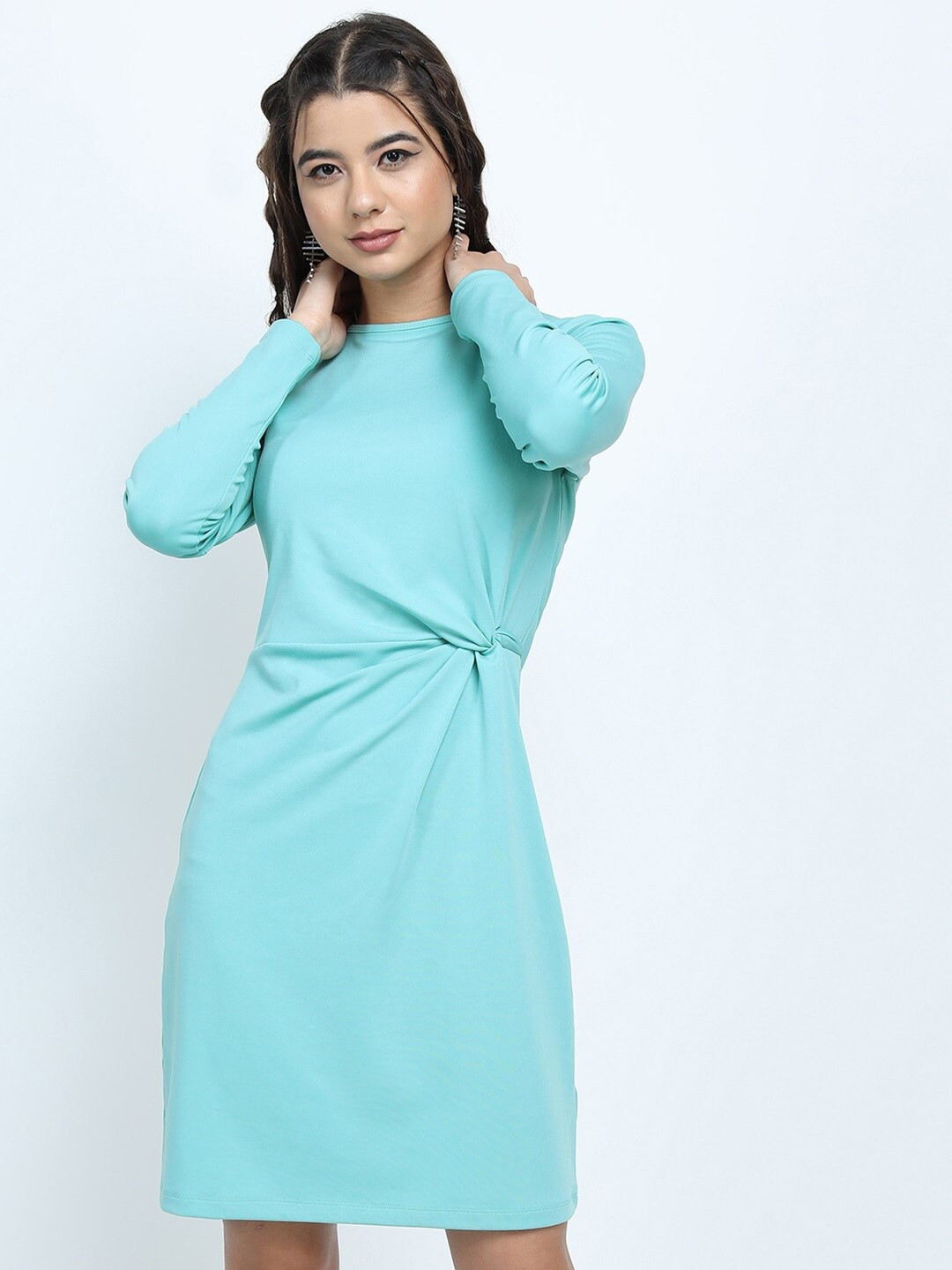 Tokyo Talkies Twisted Solid Sheath Dress